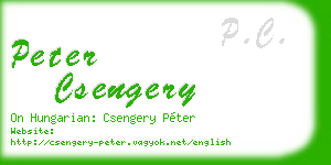 peter csengery business card